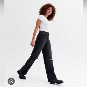 New Look Denim Baggy 90s Ripped Jeans in Black